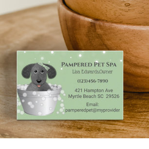 Grönt Hund Grooming Hund Spa-avtalskort Tidsbeställning Kort