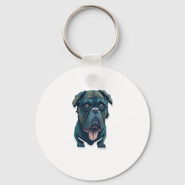 Grönt hund med glas nyckelring (Framsida)