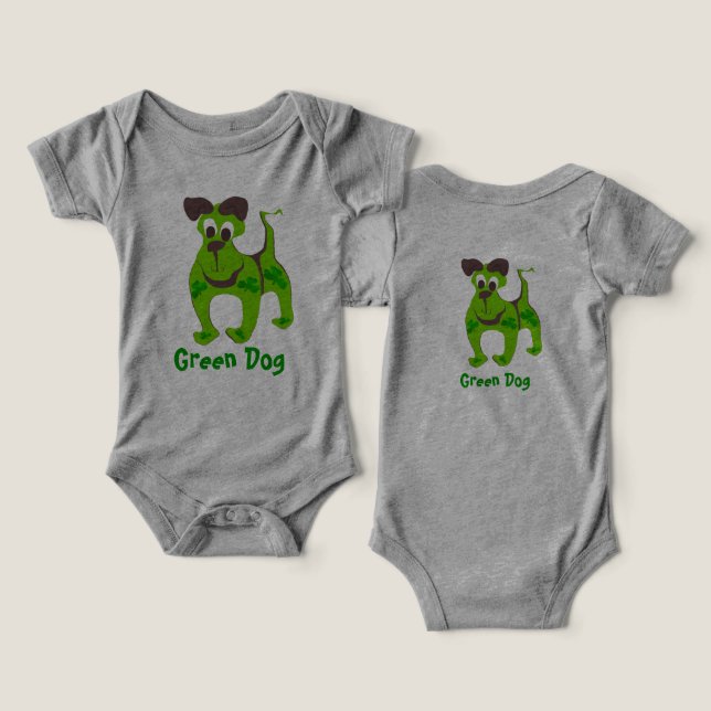 GRÖNT HUND - TEE SHIRT (Design fram och bak)