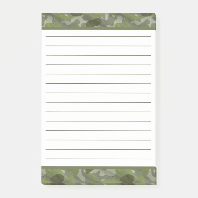 Grönt Hunter Military Camo Camouflage Masculine Post-it Block (Framsida)