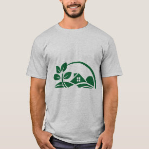 Grönt Hus Blad Ekologiskt Hem Natur T-Shirt