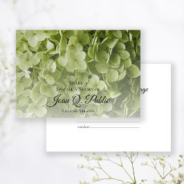 Grönt Hydrangea Blommigt  ett minnesfack Anteckningskort