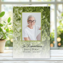 Grönt Hydrangea Blommigt Funeral Service Foldad