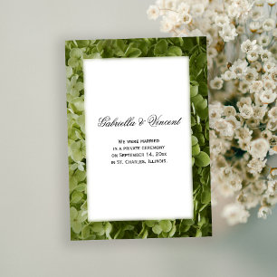 Grönt Hydrangea Flower Giftermål Announement Meddelande