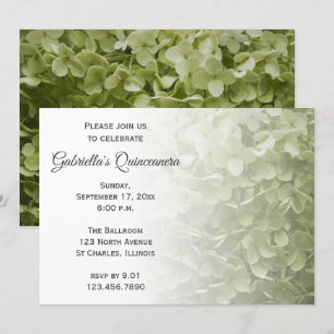 Grönt Hydrangea Flower Quinceanera-inbjudan Inbjudningar