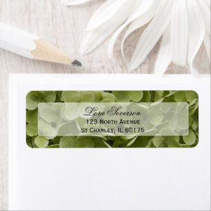 Grönt Hydrangea Flower Returadress Etikett