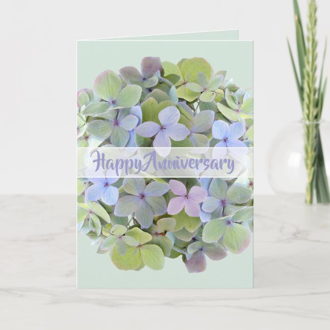 Grönt Hydrangea Flower Tillfällen Greeting Card Kort (Framsida)