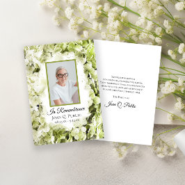 Grönt Hydrangea Flower Watercolor Funeral Sympathy Tack Kort