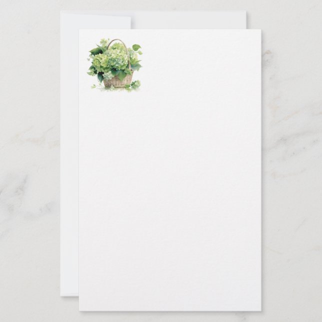 Grönt Hydrangea Pappersvaror Papper (Framsida)
