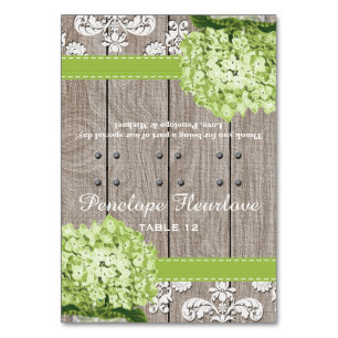 Grönt Hydrangea Ribbon DIY Tält Place Card Bordsnummer