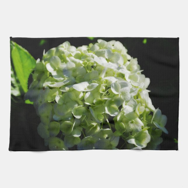 Grönt Hydrangeas Flowers Kökshandduk (Horisontell)