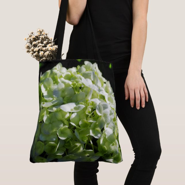 Grönt Hydrangeas Flowers Tygkasse (Närbild)