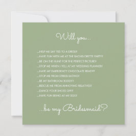 Grönt i Bridesmaid Frieri av nutida Inbjudningar