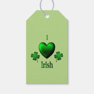 Grönt I Heart Irish Presentetikett
