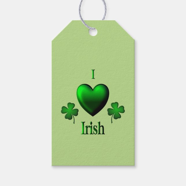 Grönt I Heart Irish Presentetikett (Framsidan)