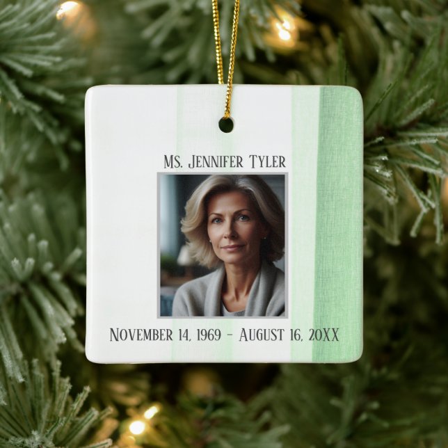 Grönt i minnesminnesförlust julgransprydnad keramik (Träd)