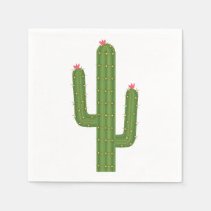 Grönt i sydvästra Blommigten Cactus Rosa Flower Br Pappersservett