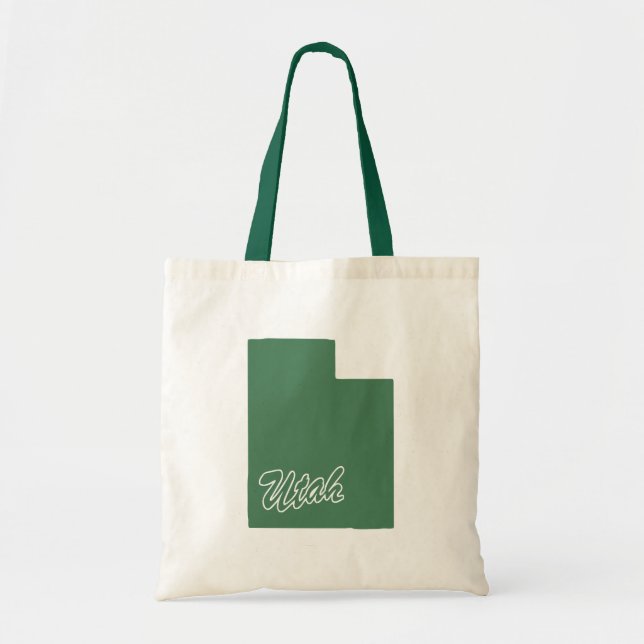 Grönt i Utah Shape Tote Bag Tygkasse (Framsidan)