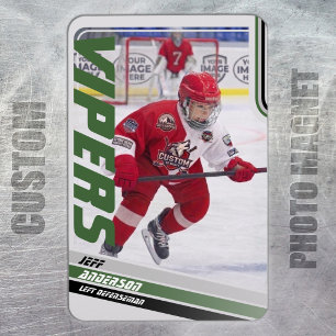 Grönt Ice Hockey Trading Card Magnet