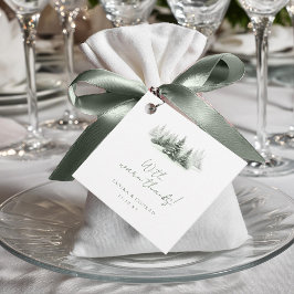 Grönt-ID1049 för Rustic Winter Wedding, tack för s Gåvor Etiketter