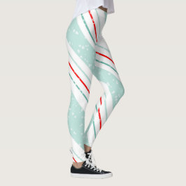 Grönt-ID440 för Juldiagram Rand Mint- Leggings