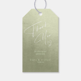 Grönt-ID786 för vattenfärgen Bröllop Tack Sage  ID Presentetikett