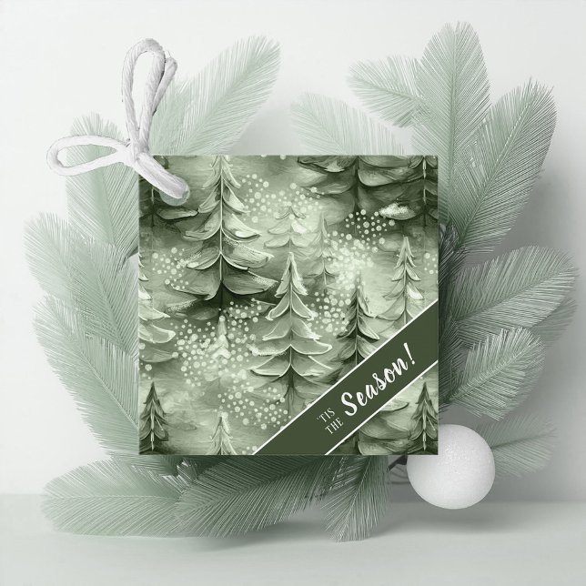 Grönt-ID för Julgranar, målat Gåvor Etiketter (Skapare uppladdad)