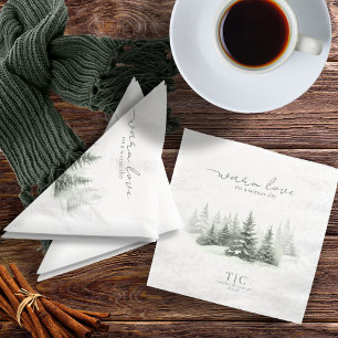 Grönt-ID för Rustic Winter Wedding Forest ID1049 Pappersservett
