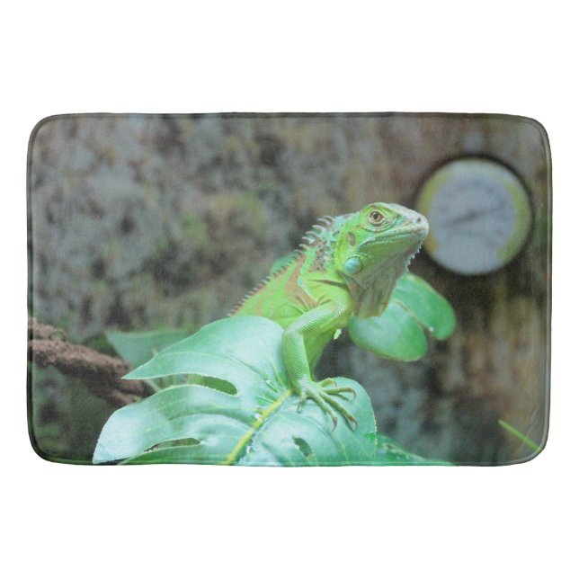 Grönt iguana badrumsmatta (Framsidan)