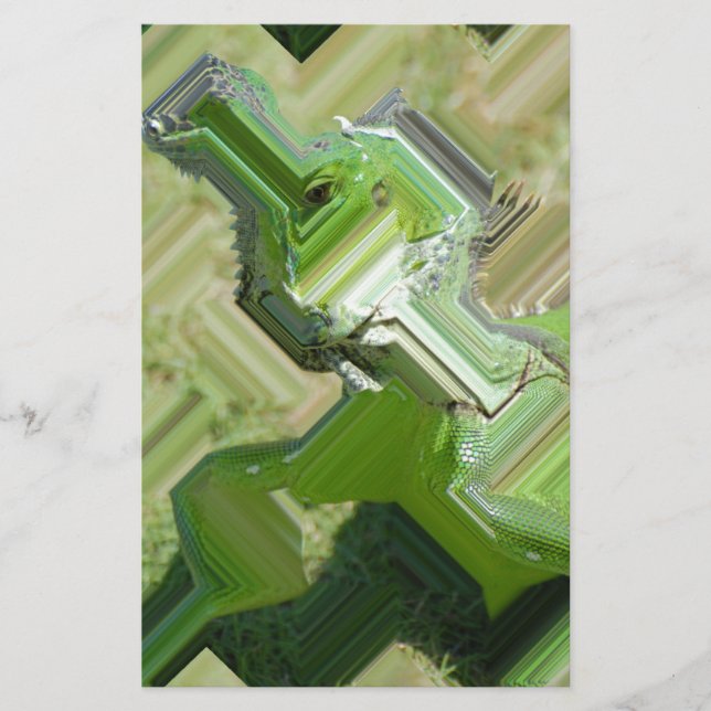 Grönt Iguana Brevpapper (Framsida)