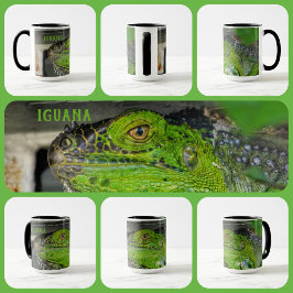 Grönt Iguana Close-up Photographic Personlig Mugg