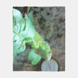 Grönt iguana fleecefilt