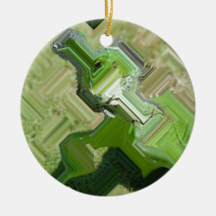 Grönt Iguana Julgransprydnad Keramik