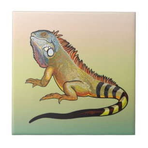 grönt iguana kakelplatta