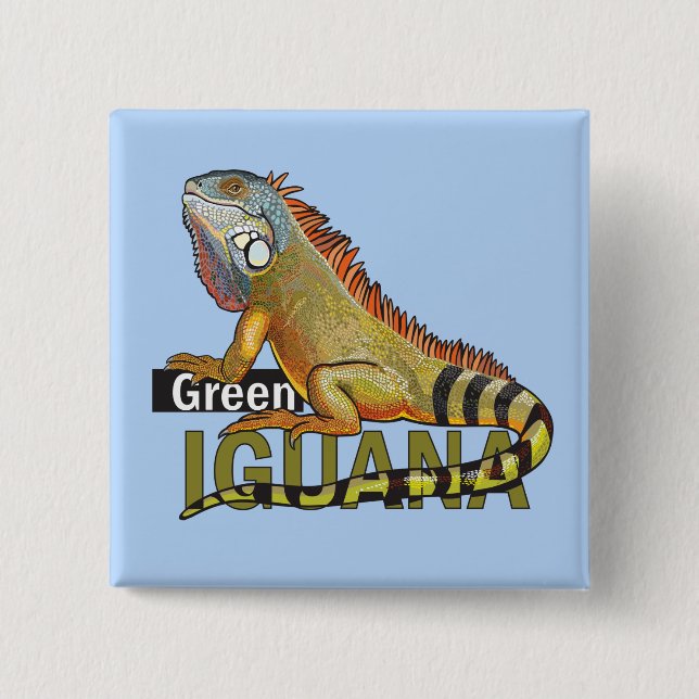 grönt iguana knapp (Framsida)