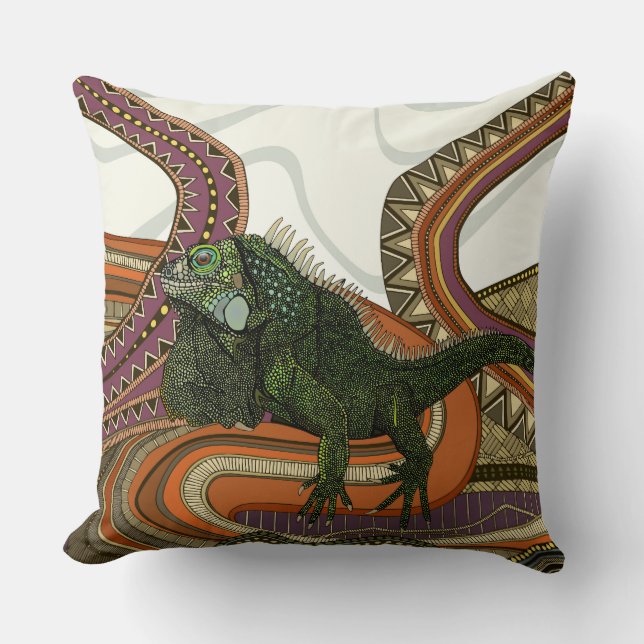 grönt iguana kudde (Framsida)