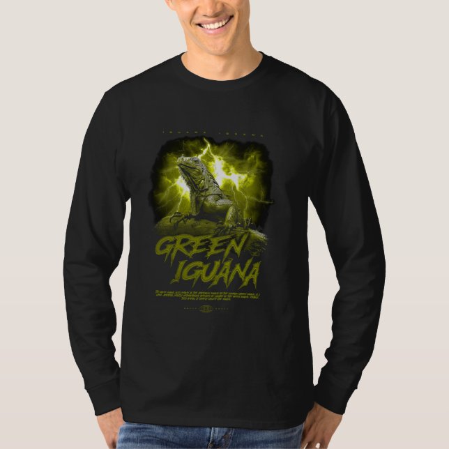 Grönt Iguana Modern Streetwear Reptile Keeper 1 T Shirt (Framsida)