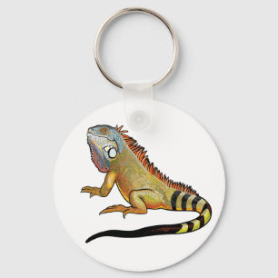 grönt iguana nyckelring