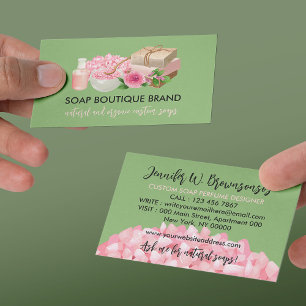 Grönt Illustration Handmade Craft Soap Visitkort