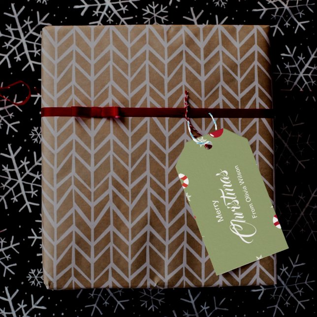 Grönt Illustrerad jul Presentetikett (Skapare uppladdad)