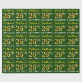 Grönt, Imitation Guld titta "26:e BIRTHDAY" Presentpapper