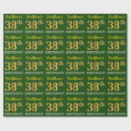 Grönt, Imitation Guld titta "38:e BIRTHDAY" Presentpapper