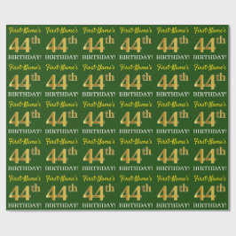 Grönt, Imitation Guld titta "44:e BIRTHDAY" Presentpapper