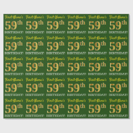 Grönt, Imitation Guld titta "59:e BIRTHDAY" Presentpapper