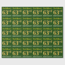 Grönt, Imitation Guld titta "63:e BIRTHDAY" Presentpapper