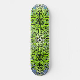Grönt imperium tribal design mini skateboard bräda 18,5 cm