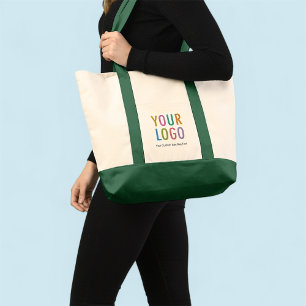 Grönt Impulse Canvas Tote Bag Anpassningsbar Logot Tygkasse