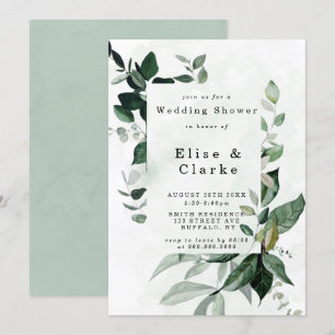 Grönt Inbjudningskort för Möhippan Eucalyptus