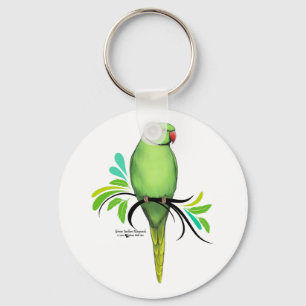 Grönt Indian Ringhead Parrot Nyckelring