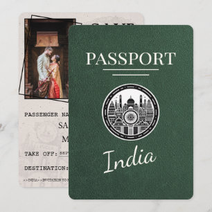 Grönt Indien pass Spara datum Datumet
